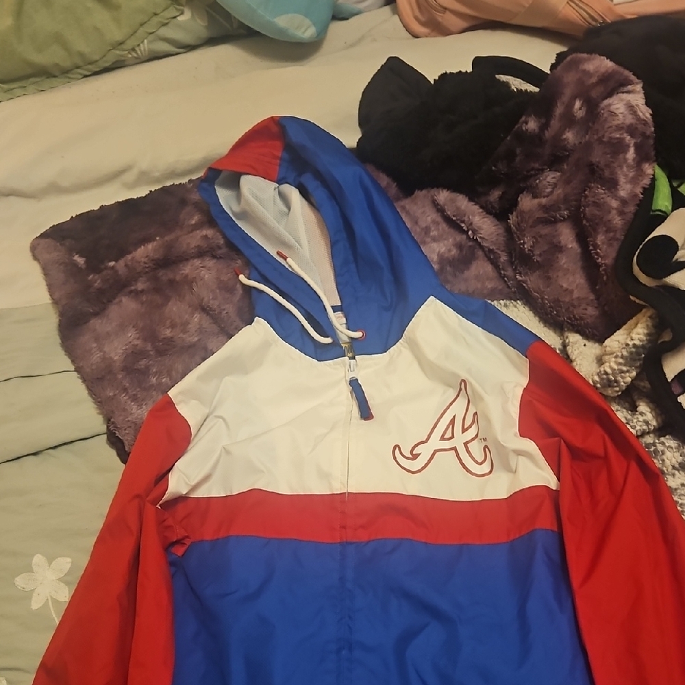 Mitchell & Ness Red, Blue, and White Varsity Jacket